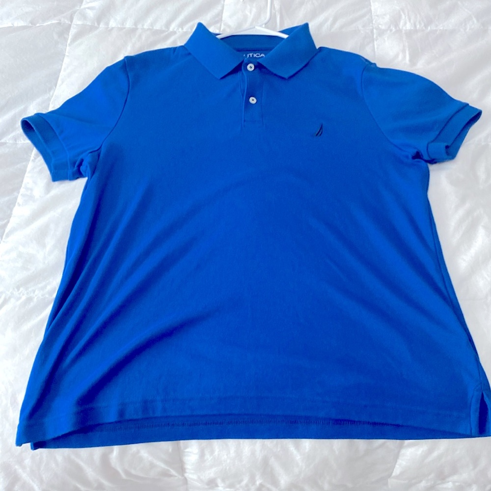 Nautica Large Blue Slim Fit Polo